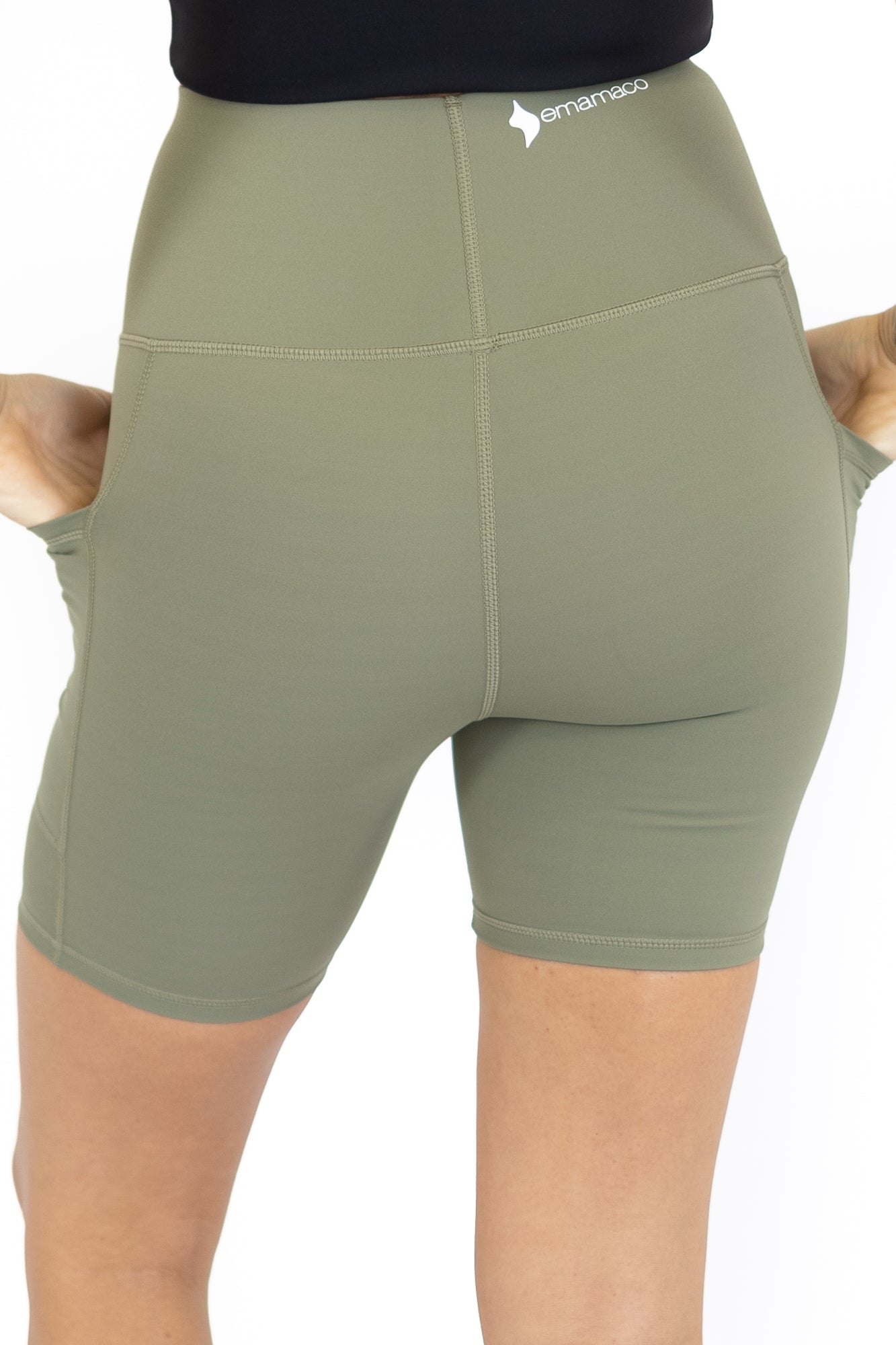 Shaper Move Shorts + Pockets - Olive- FINAL SALE ONLY