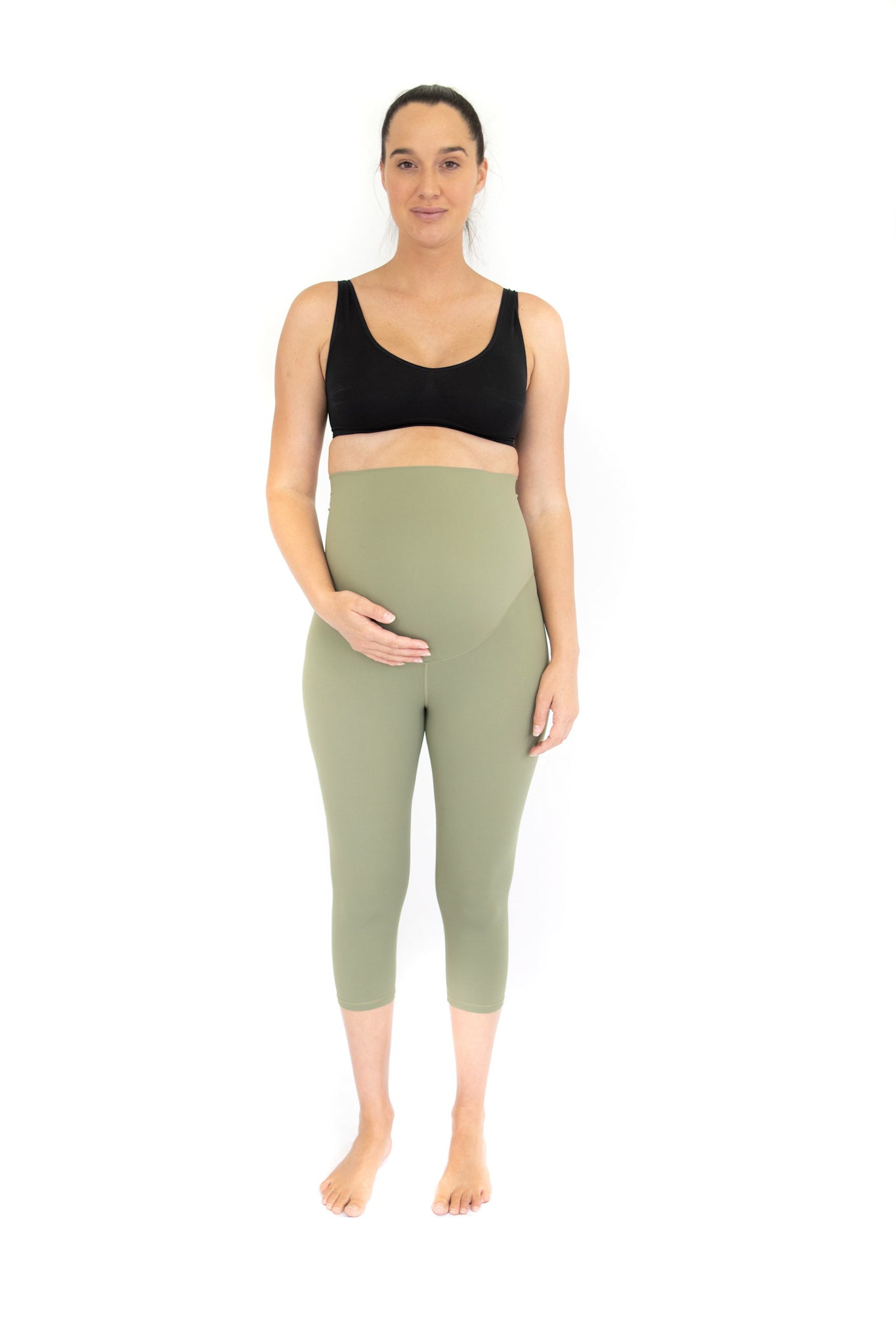 3/4 Maternity Leggings - Olive